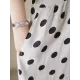 Polka Dot Split-Joint Half Sleeves Loose Midi Dresses Polka Dot Split-Joint Half Sleeves Loose Midi Dresses