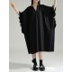 Adjustable Drawstring Pleated Solid Color Loose Raglan Sleeve V-Neck Shirt Dress Midi Dresses Adjustable Drawstring Pleated Solid Color Loose Raglan Sleeve V-Neck Shirt Dress Midi Dresses