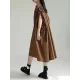 Adjustable Drawstring Pleated Solid Color Loose Raglan Sleeve V-Neck Shirt Dress Midi Dresses Adjustable Drawstring Pleated Solid Color Loose Raglan Sleeve V-Neck Shirt Dress Midi Dresses