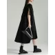 Adjustable Drawstring Pleated Solid Color Loose Raglan Sleeve V-Neck Shirt Dress Midi Dresses Adjustable Drawstring Pleated Solid Color Loose Raglan Sleeve V-Neck Shirt Dress Midi Dresses