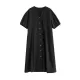 Buttoned Pockets Solid Color A-Line Loose V-Neck Midi Dresses Buttoned Pockets Solid Color A-Line Loose V-Neck Midi Dresses
