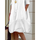 Long Sleeves Loose Solid Color Lapel Collar Midi Dresses Long Sleeves Loose Solid Color Lapel Collar Midi Dresses