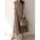 Buttoned Pleated Ruffled Solid Color Split-Joint Tiered A-Line Loose Stand Collar Midi Dresses Buttoned Pleated Ruffled Solid Color Split-Joint Tiered A-Line Loose Stand Collar Midi Dresses