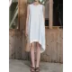 Solid Color High-Low Loose Round-Neck Midi Dresses Solid Color High-Low Loose Round-Neck Midi Dresses