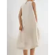 Solid Color High-Low Loose Round-Neck Midi Dresses Solid Color High-Low Loose Round-Neck Midi Dresses