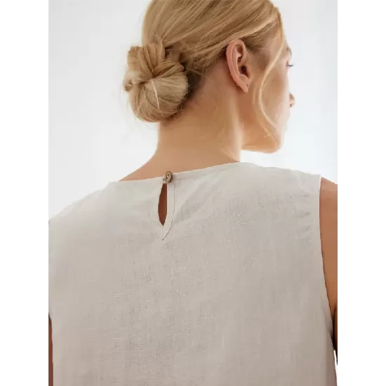 Solid Color High-Low Loose Round-Neck Midi Dresses Solid Color High-Low Loose Round-Neck Midi Dresses