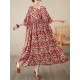 Batwing Sleeves Loose Pleated Split-Joint Round-Neck Midi Dresses Batwing Sleeves Loose Pleated Split-Joint Round-Neck Midi Dresses