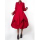 Stylish Loose Stand-Collar Long Sleeves Midi Dress Stylish Loose Stand-Collar Long Sleeves Midi Dress