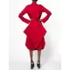 Stylish Loose Stand-Collar Long Sleeves Midi Dress Stylish Loose Stand-Collar Long Sleeves Midi Dress