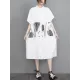 Artistic Retro Loose Printed Buttoned Midi Dress Artistic Retro Loose Printed Buttoned Midi Dress