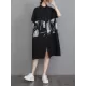 Artistic Retro Loose Printed Buttoned Midi Dress Artistic Retro Loose Printed Buttoned Midi Dress