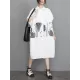 Artistic Retro Loose Printed Buttoned Midi Dress Artistic Retro Loose Printed Buttoned Midi Dress