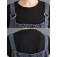 Vintage Loose Artistic Retro Solid Color Strap Denim Midi Dress Vintage Loose Artistic Retro Solid Color Strap Denim Midi Dress