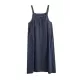 Vintage Loose Artistic Retro Solid Color Strap Denim Midi Dress Vintage Loose Artistic Retro Solid Color Strap Denim Midi Dress