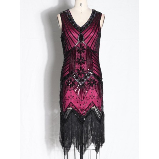 Evening H-Line Beads Sequined Tasseled Midi Dresses Evening H-Line Beads Sequined Tasseled Midi Dresses