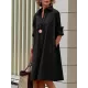 Simple Long Sleeves Solid Color Lapel Midi Dress Simple Long Sleeves Solid Color Lapel Midi Dress