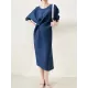 Stylish Irregularity Loose Pleated Solid Color Round-Neck Midi Dresses Stylish Irregularity Loose Pleated Solid Color Round-Neck Midi Dresses