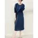 Stylish Irregularity Loose Pleated Solid Color Round-Neck Midi Dresses Stylish Irregularity Loose Pleated Solid Color Round-Neck Midi Dresses