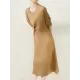 Stylish Irregularity Loose Pleated Solid Color Round-Neck Midi Dresses Stylish Irregularity Loose Pleated Solid Color Round-Neck Midi Dresses