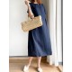 Casual Loose Solid Color Round-Neck Midi Dresses Casual Loose Solid Color Round-Neck Midi Dresses