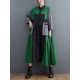 Vintage Loose Long Sleeves Contrast Color Polo Midi Dresses Vintage Loose Long Sleeves Contrast Color Polo Midi Dresses