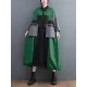 Vintage Loose Long Sleeves Contrast Color Polo Midi Dresses Vintage Loose Long Sleeves Contrast Color Polo Midi Dresses