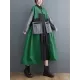 Vintage Loose Long Sleeves Contrast Color Polo Midi Dresses Vintage Loose Long Sleeves Contrast Color Polo Midi Dresses