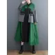 Vintage Loose Long Sleeves Contrast Color Polo Midi Dresses Vintage Loose Long Sleeves Contrast Color Polo Midi Dresses