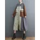 Vintage Loose Long Sleeves Contrast Color Polo Midi Dresses Vintage Loose Long Sleeves Contrast Color Polo Midi Dresses