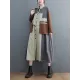 Vintage Loose Long Sleeves Contrast Color Polo Midi Dresses Vintage Loose Long Sleeves Contrast Color Polo Midi Dresses