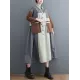 Vintage Loose Long Sleeves Contrast Color Polo Midi Dresses Vintage Loose Long Sleeves Contrast Color Polo Midi Dresses