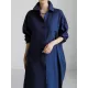 Simple Long Sleeves Split-Side Solid Color Lapel Midi Dresses Shirt Dress Simple Long Sleeves Split-Side Solid Color Lapel Midi Dresses Shirt Dress