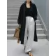 Simple Long Sleeves Split-Side Solid Color Lapel Midi Dresses Shirt Dress Simple Long Sleeves Split-Side Solid Color Lapel Midi Dresses Shirt Dress