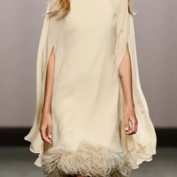 Elegant Feather Panel Dress Long Evening Dress
