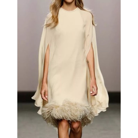 Elegant Feather Panel Dress Long Evening Dress Elegant Feather Panel Dress Long Evening Dress
