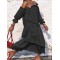 Loose Irregularity Falbala Solid Color Off-The-Shoulder Midi Dresses