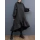Casual Long Sleeves A-Line Rhombic Falbala High-Neck Midi Dresses Casual Long Sleeves A-Line Rhombic Falbala High-Neck Midi Dresses