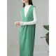 Casual A-Line Sleeveless Solid Color V-Neck Midi Dresses Casual A-Line Sleeveless Solid Color V-Neck Midi Dresses