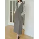 Casual A-Line Sleeveless Solid Color V-Neck Midi Dresses Casual A-Line Sleeveless Solid Color V-Neck Midi Dresses