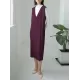 Casual A-Line Sleeveless Solid Color V-Neck Midi Dresses Casual A-Line Sleeveless Solid Color V-Neck Midi Dresses