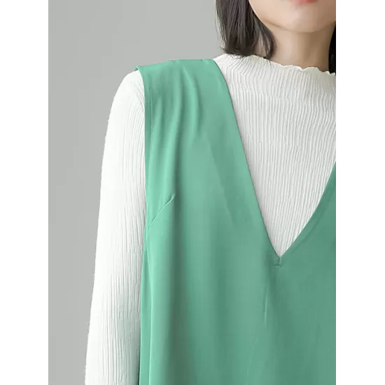 Casual A-Line Sleeveless Solid Color V-Neck Midi Dresses Casual A-Line Sleeveless Solid Color V-Neck Midi Dresses