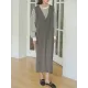 Casual A-Line Sleeveless Solid Color V-Neck Midi Dresses Casual A-Line Sleeveless Solid Color V-Neck Midi Dresses