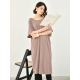 Casual Batwing Half Sleeves Solid Color Round-Neck Midi Dresses Casual Batwing Half Sleeves Solid Color Round-Neck Midi Dresses