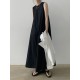 Loose Sleeveless Solid Color Round-Neck Midi Dresses Loose Sleeveless Solid Color Round-Neck Midi Dresses