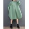 Loose Puff Sleeves Solid Color Stand Collar Midi Dresses