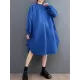 Loose Puff Sleeves Solid Color Stand Collar Midi Dresses Loose Puff Sleeves Solid Color Stand Collar Midi Dresses