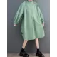 Loose Puff Sleeves Solid Color Stand Collar Midi Dresses Loose Puff Sleeves Solid Color Stand Collar Midi Dresses