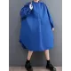 Loose Puff Sleeves Solid Color Stand Collar Midi Dresses Loose Puff Sleeves Solid Color Stand Collar Midi Dresses