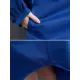 Loose Puff Sleeves Solid Color Stand Collar Midi Dresses Loose Puff Sleeves Solid Color Stand Collar Midi Dresses