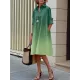 Long Sleeves Gradient Lapel Midi Dresses Long Sleeves Gradient Lapel Midi Dresses